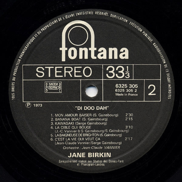 Jane Birkin : Di Doo Dah (LP, Album)