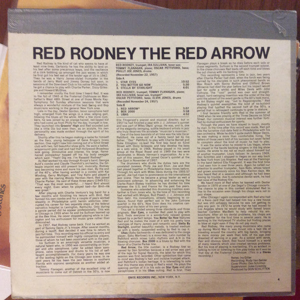 Red Rodney : The Red Arrow (LP, Album, RE)