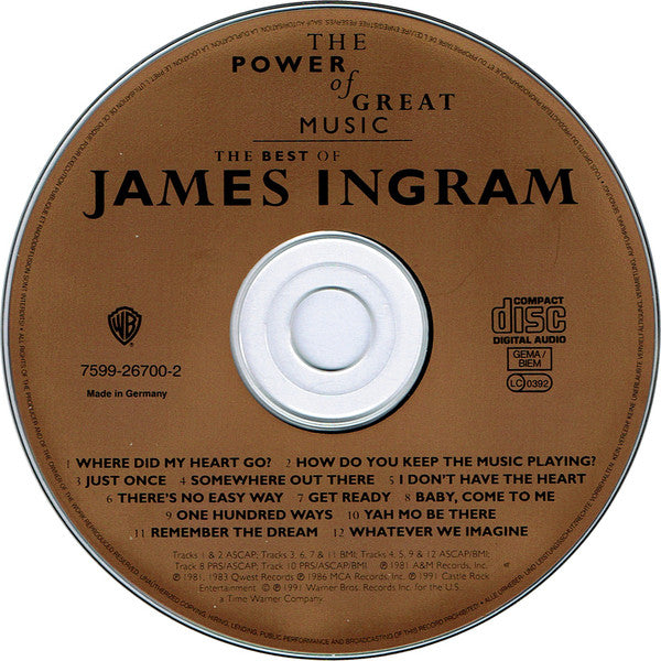 James Ingram : The Best Of James Ingram / The Power Of Great Music (CD, Comp)