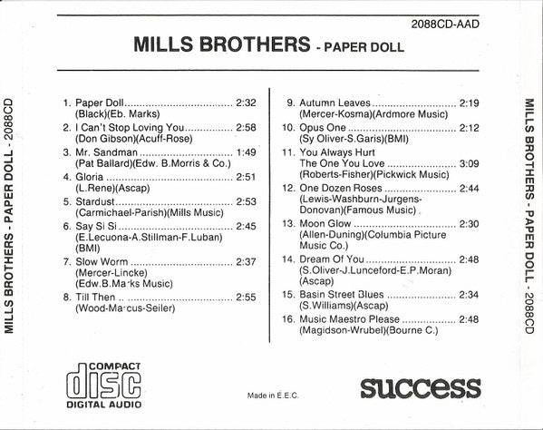 The Mills Brothers : Paper Doll (CD, Comp)