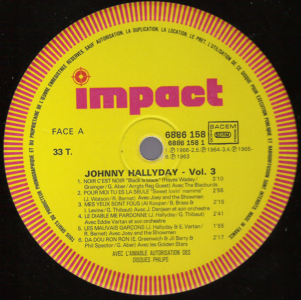 Johnny Hallyday : Volume 3 (LP, Comp, RE)