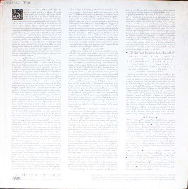 The New York Cornet & Sacbut Ensemble : German Brass Music, 1500-1700 (LP)