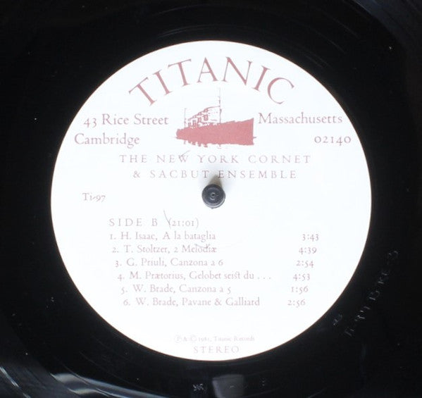 The New York Cornet & Sacbut Ensemble : German Brass Music, 1500-1700 (LP)