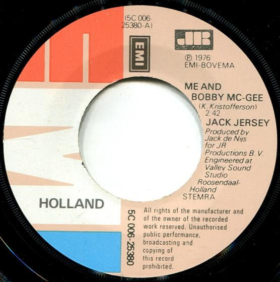 Jack Jersey : Me And Bobby McGee (7", Single)