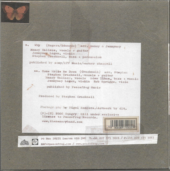 The Memory Band : Why / Come Write Me Down (7")