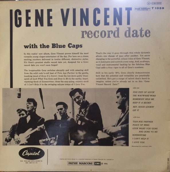 Gene Vincent With The Blue Caps* : A Gene Vincent Record Date (LP, Album, Mono, RE, Gre)
