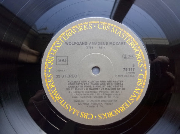Wolfgang Amadeus Mozart, Murray Perahia, English Chamber Orchestra : Concerti N°9 - K271, N°11 - K413, N°14 - K449, N°20 - K466, N°21 - K467, N°24 - K491 (3xLP + Box)
