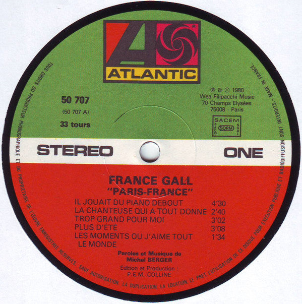 France Gall : Paris, France (LP, Album)