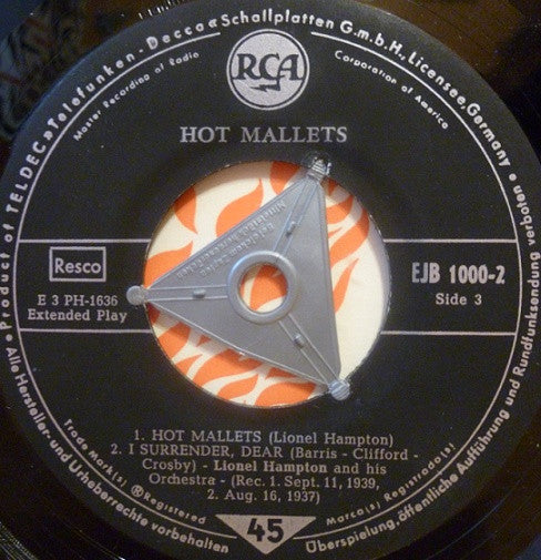 Lionel Hampton And His Orchestra : Hot Mallets (7", EP)