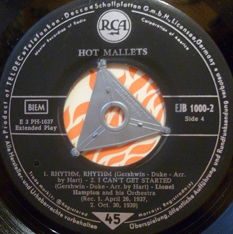 Lionel Hampton And His Orchestra : Hot Mallets (7", EP)