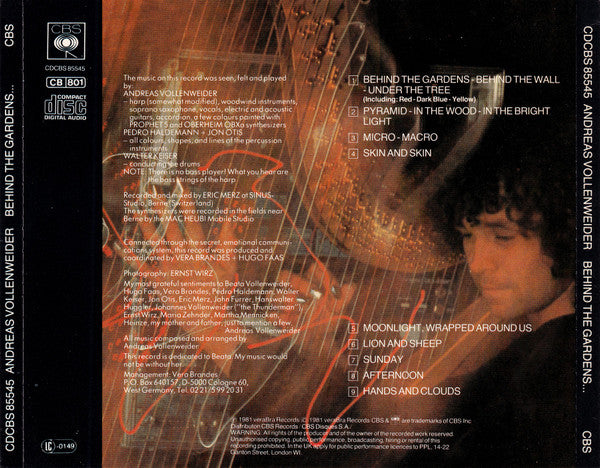 Andreas Vollenweider : ...Behind The Gardens - Behind The Wall - Under The Tree... (CD, Album, RE)