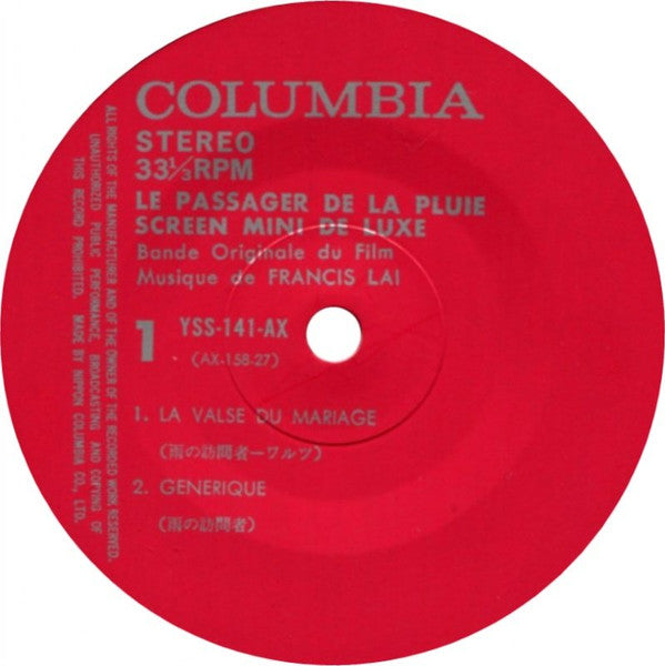 Francis Lai : Le Passager De La Pluie (7", EP)