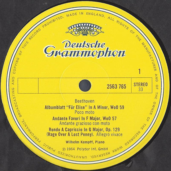 Ludwig van Beethoven - Wilhelm Kempff, David Oistrach : Beethoven Edition Sampler: "Für Elise" / Andante Favori / Rage Over A Lost Penny / 2 Violin Romances (LP, Comp, Smplr)