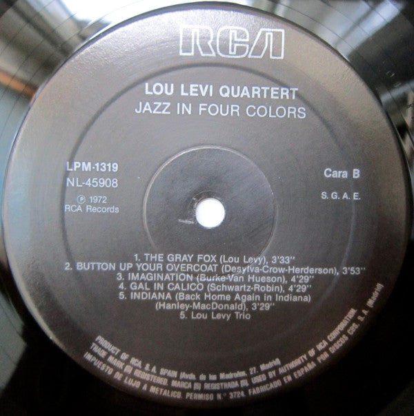 Lou Levy Quartet : Jazz In Four Colors (LP, RE)