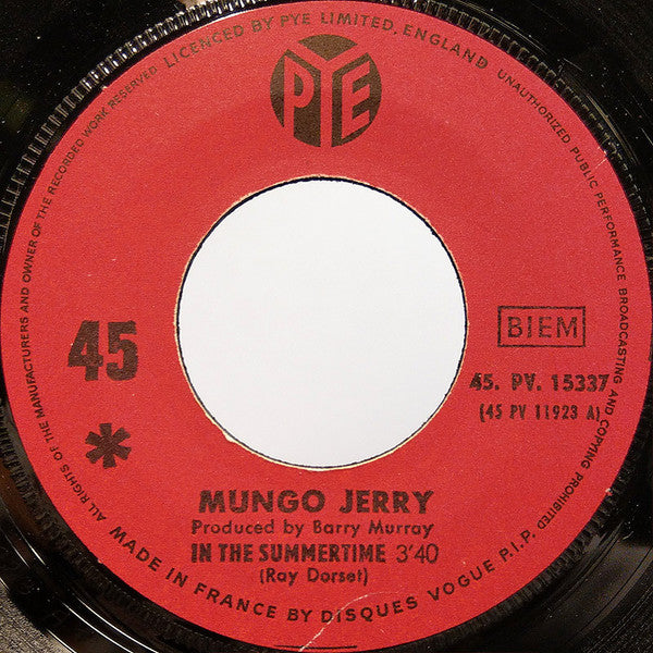 Mungo Jerry : In The Summertime (7", Single)