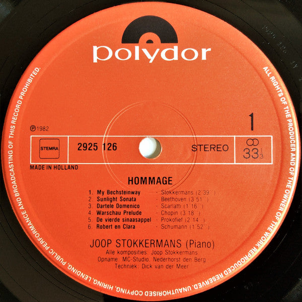 Joop Stokkermans : Hommage (LP, Album)