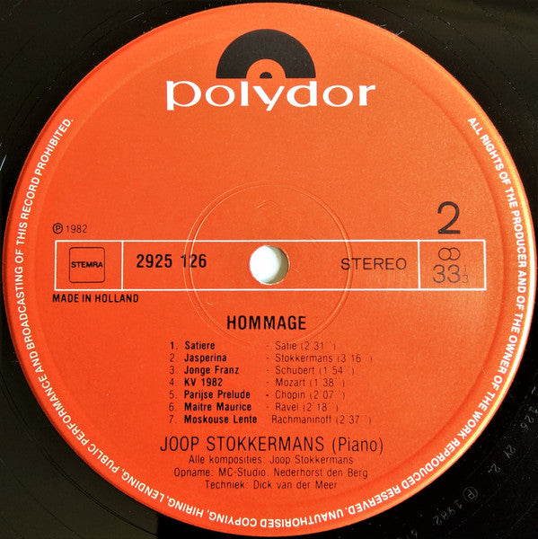 Joop Stokkermans : Hommage (LP, Album)