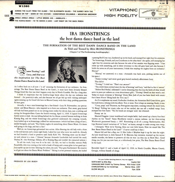 Ira Ironstrings : The Best Damn Dance Band In The Land (LP, Album)
