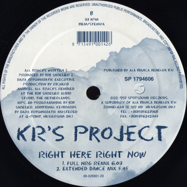 KR's Project : Right Here Right Now (12")