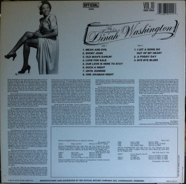 Dinah Washington : The Complete Dinah Washington Vol. 10 1953-1954 (LP, Comp)