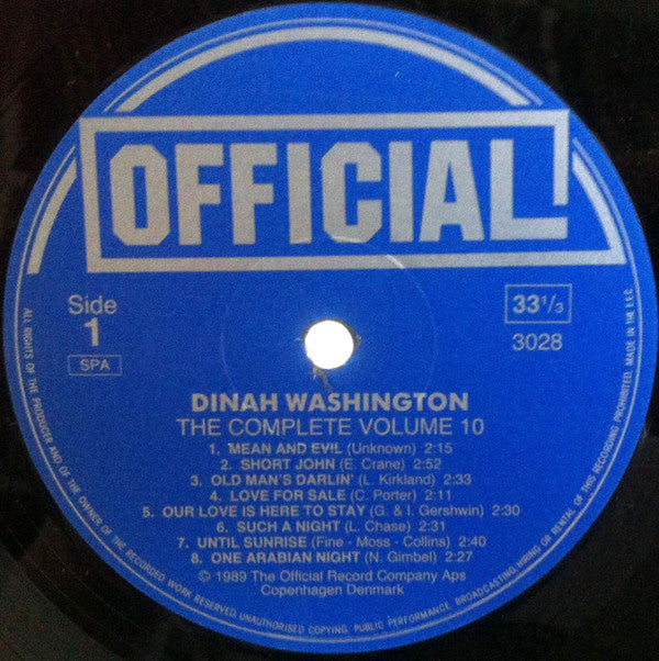 Dinah Washington : The Complete Dinah Washington Vol. 10 1953-1954 (LP, Comp)