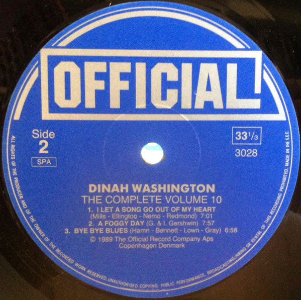 Dinah Washington : The Complete Dinah Washington Vol. 10 1953-1954 (LP, Comp)