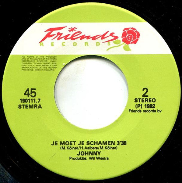Johnny (4) : Ik Kan Vandaag De Hele Wereld Aan (7", Single)