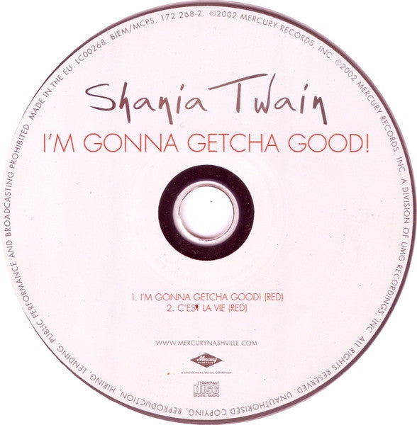 Shania Twain : I'm Gonna Getcha Good! (CD, Single, Car)