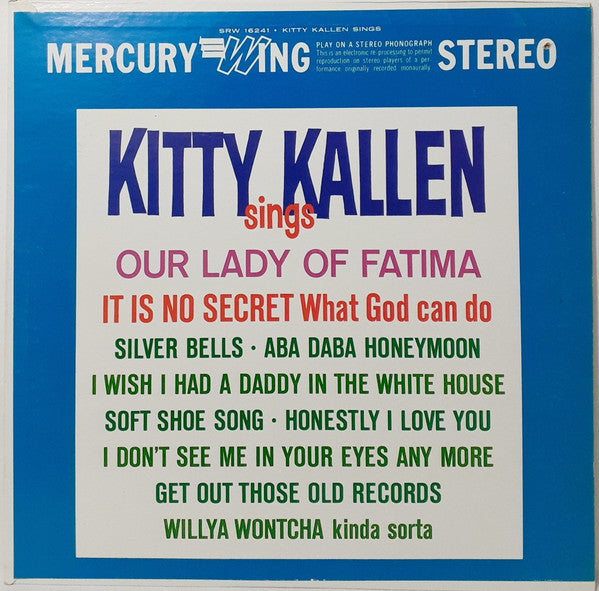 Kitty Kallen : Kitty Kallen Sings Our Lady Of Fatima (LP, Album)
