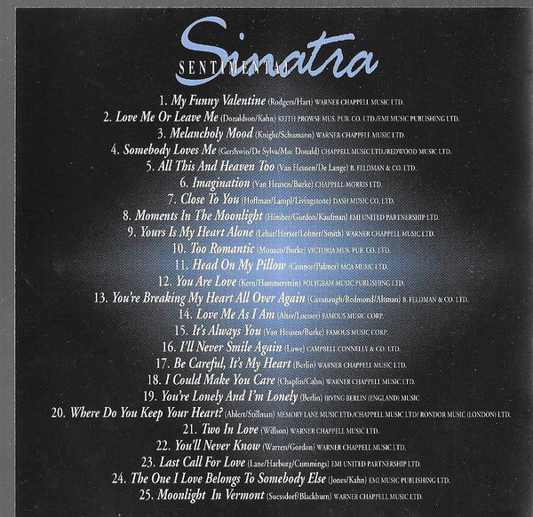 Frank Sinatra : Sentimental Sinatra (CD, Comp)