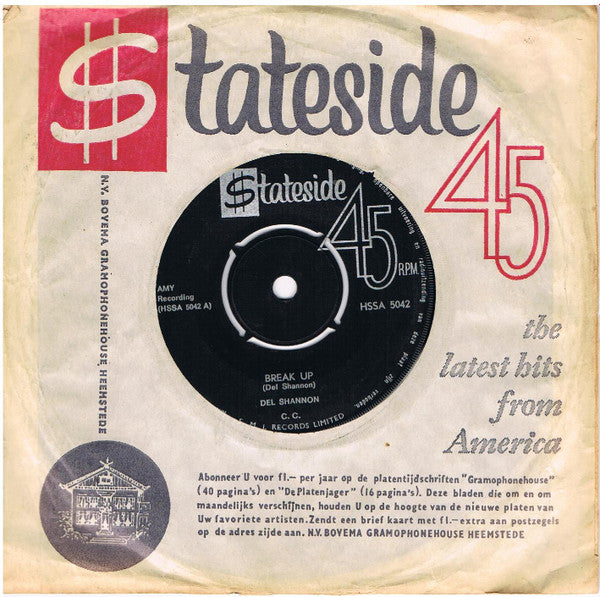 Del Shannon : Break Up (7", Single)
