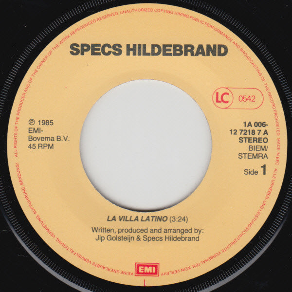 Specs Hildebrand : La Villa Latino (7", Single)