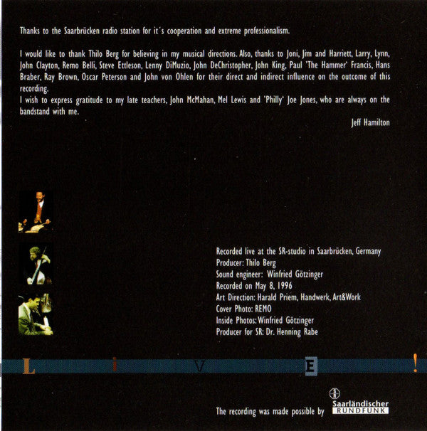 Jeff Hamilton Trio : Live! (CD, Album)