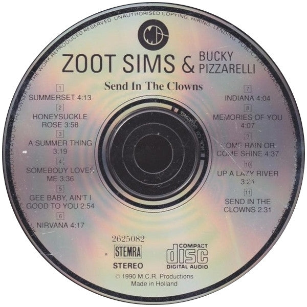 Zoot Sims & Bucky Pizzarelli : Send In The Clowns (CD, Album, RE)