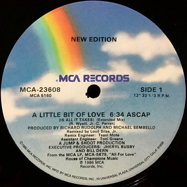 New Edition : A Little Bit Of Love (Is All It Takes) (12" Version) (12", Single, Glo)