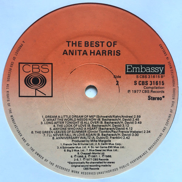 Anita Harris : The Best Of Anita Harris (LP, Comp)