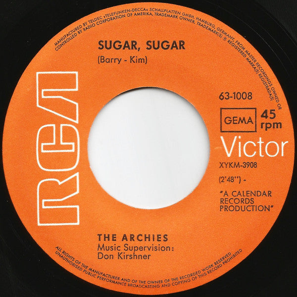 The Archies : Sugar Sugar (7", Single)
