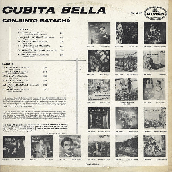 Conjunto Batachá : Cubita Bella (LP, Album, Mono)
