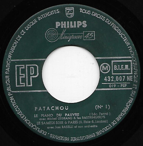 Patachou : Le Piano Du Pauvre (7", EP)