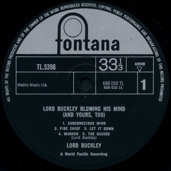 Lord Buckley : Blowing His Mind (And Yours Too) (LP, Mono)