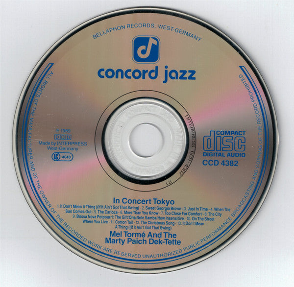 Mel Tormé And The Marty Paich Dek-Tette : In Concert Tokyo (CD, Album)