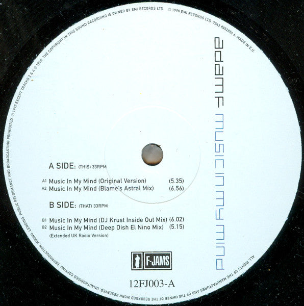 Adam F : Music In My Mind (12", Single)