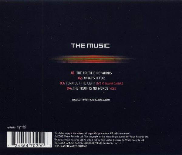 The Music : The Truth Is No Words (CD, Single, Enh)