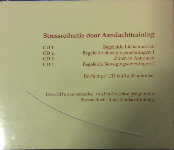 Unknown Artist : Tinge Training & Therapie - Stressreductie Door Aandachtstraining (4xCD, Album)