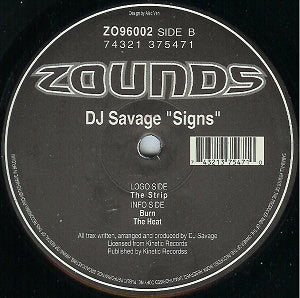 DJ Savage : Signs (12")