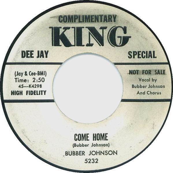 Bubber Johnson : I Do (Love You) / Come Home (7", Single, Promo)