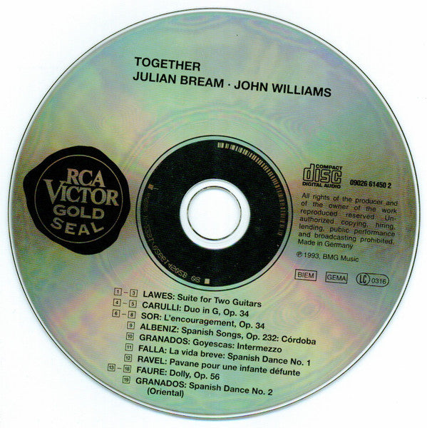 Julian Bream, John Williams (7) : Together (CD, Album, RE, RM, RP)