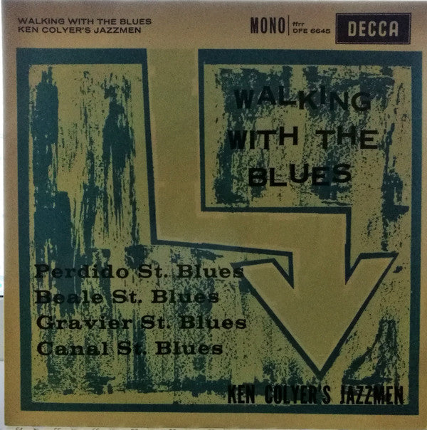 Ken Colyer's Jazzmen : Walking With The Blues (7", EP, Mono, pus)