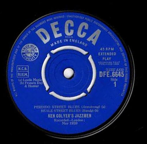 Ken Colyer's Jazzmen : Walking With The Blues (7", EP, Mono, pus)