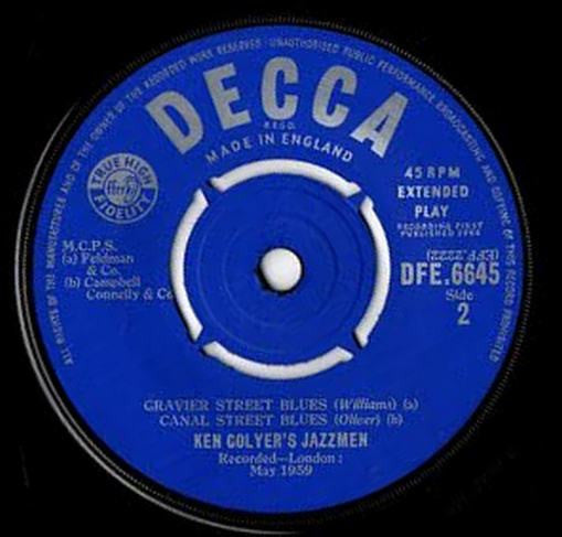 Ken Colyer's Jazzmen : Walking With The Blues (7", EP, Mono, pus)